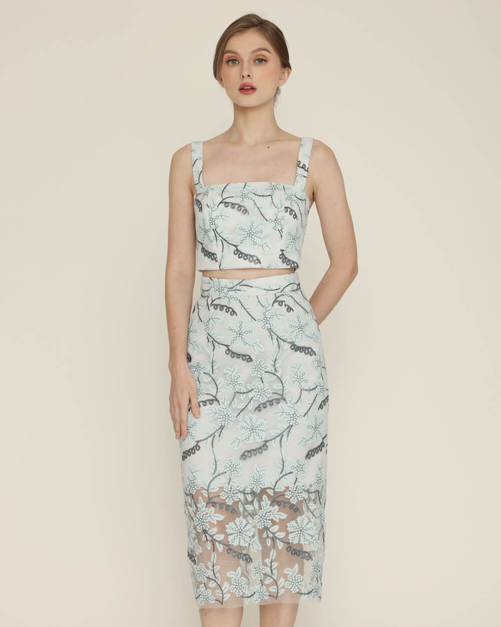 Eloise Skirt in Dusty Blue